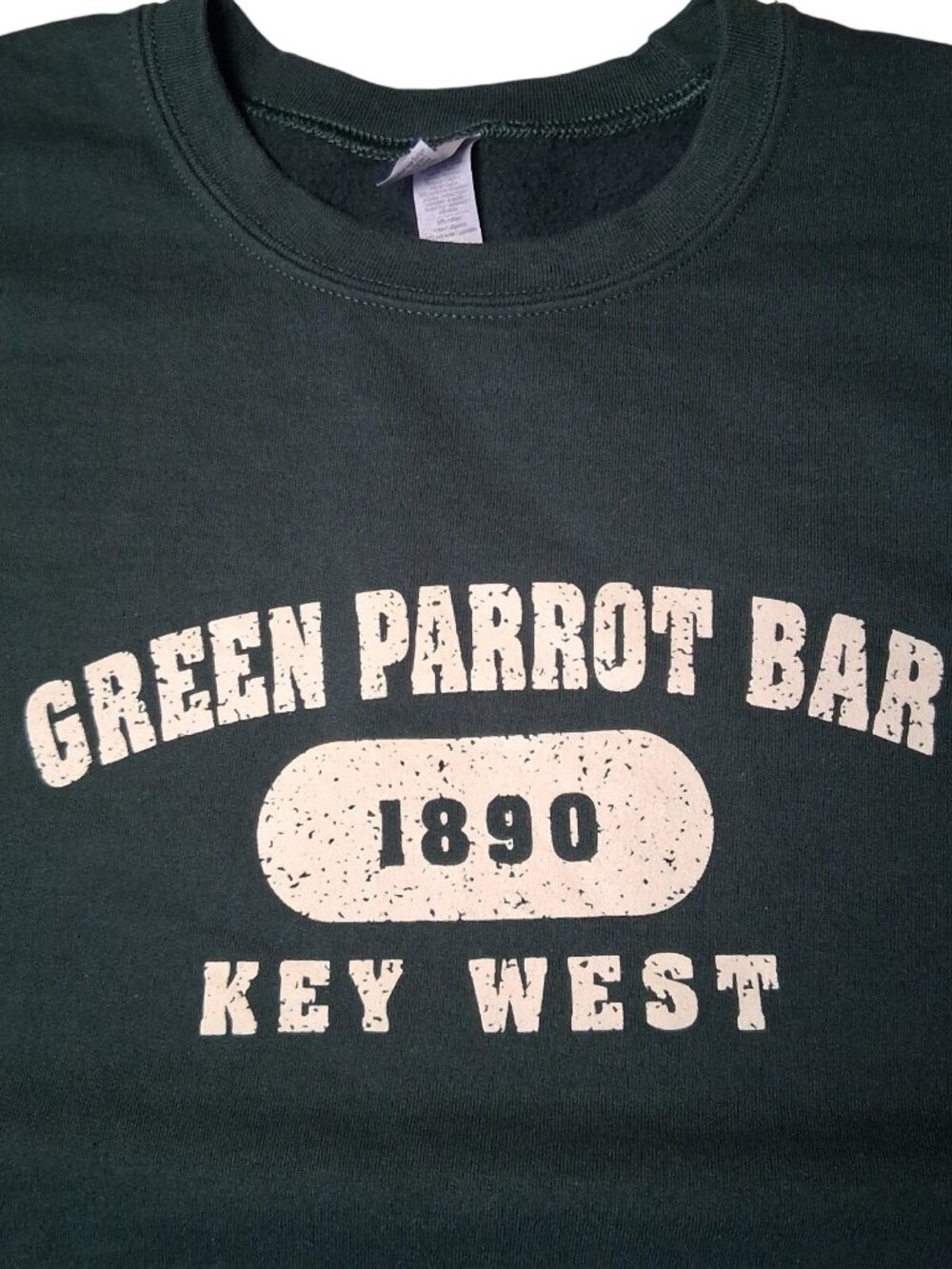 Green Parrot Bar Key West Sweatshirt 2XL Green Crewneck Florida Beach